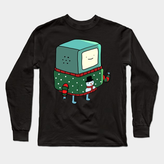 Beemo Adventure Time Christmas Tree Long Sleeve T-Shirt by gorilaboss